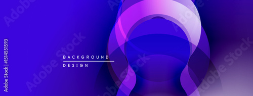 Abstract blue purple gradient circles overlap. Modern design element for backgrounds, presentations. Smooth transitions create depth.