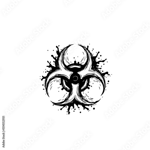 Grunge biohazard symbol illustration conveying danger and contamination risks
