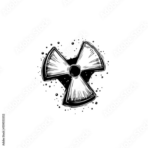 Radioactive Symbol Illustration with Grunge Style for Warning Sign and Hazard Awareness