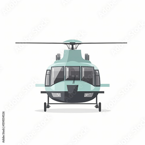 Powerful Helicopter Design  A Detailed Illustration of a Modern Helicopter, showcasing its robust engineering and sleek design aesthetics