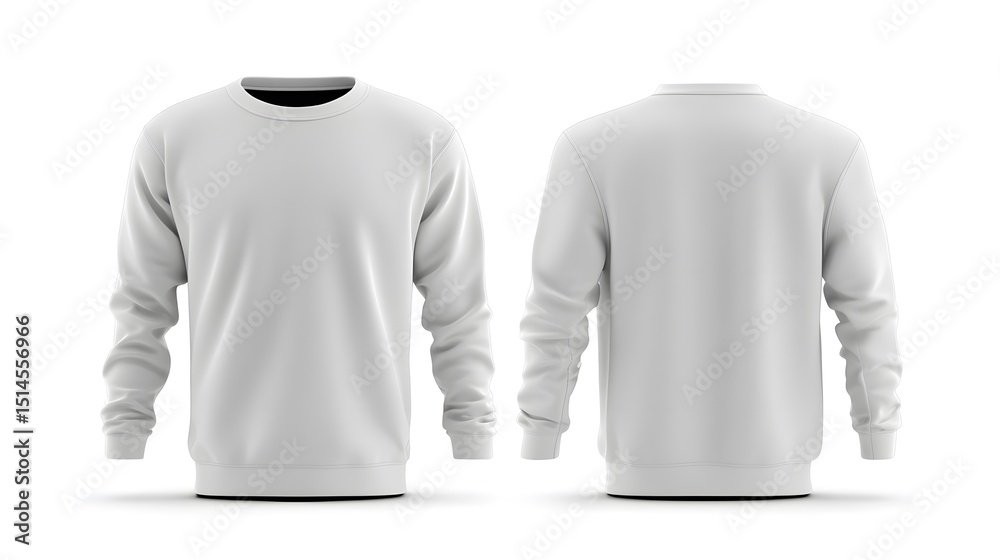 Blank White Crewneck Sweatshirt Mockup Front and Back View Blank White Crewneck Sweatshirt Mockup Front and Back View