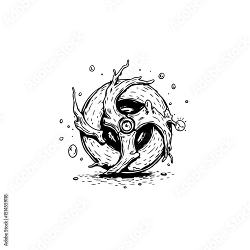 Abstract vortex design with flowing organic elements and cosmic details illustration