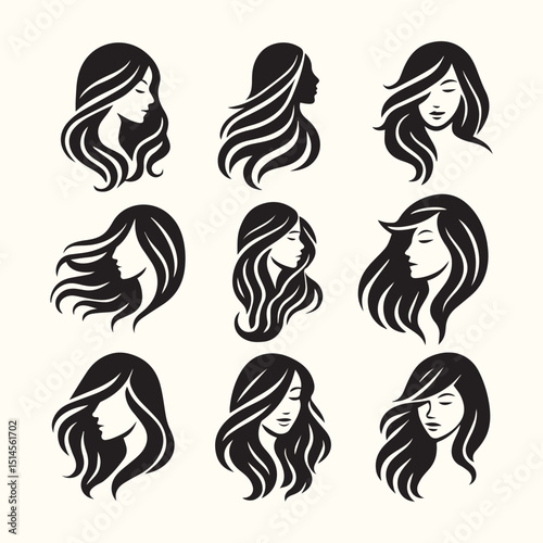Girl Hair Style icon set