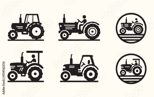 Tractor icon set
