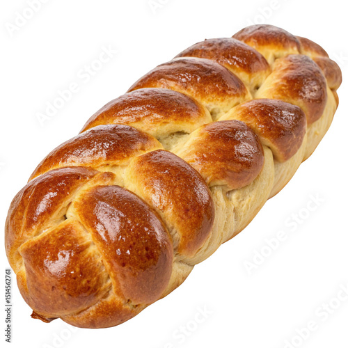 Freshly baked golden brown croissant isolated on a white background, a delicious and healthy breakfast pastry
