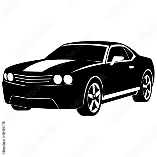 black car isolated on white