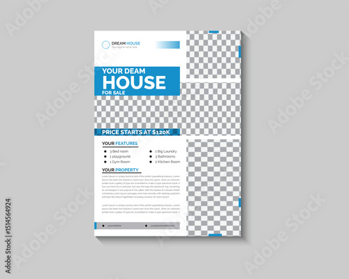 Home sale flyer template design vector illustration