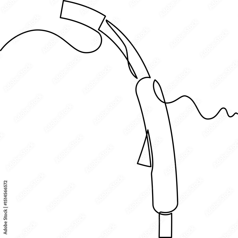 Obraz premium one line art Torches and Gun vector illustration. line art, one continuous line, simple, hand drawn and sketch style. for icons, symbols, signs or logos. PNG