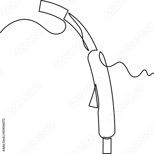 one line art Torches and Gun vector illustration. line art, one continuous line, simple, hand drawn and sketch style. for icons, symbols, signs or logos. PNG