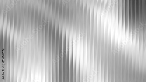 Ribbed metal glass with 3D texture effect and abstract fluted panel. Reeded polycarbonate with striped gradient and ripple blur. Silver acrylic tile with frozen light and vintage overlay.