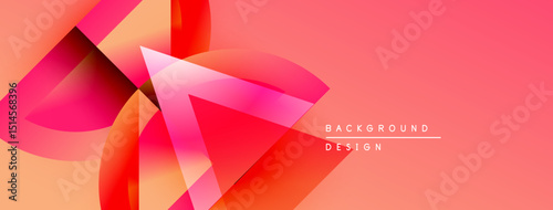 Abstract dynamic shapes, vibrant pinks, oranges create modern background. Smooth gradients suggest movement, energy. Design feels contemporary, stylish.