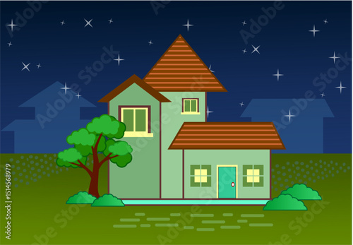 ABSTRACT VECTOR HOUSE COLOR BACKGROUND