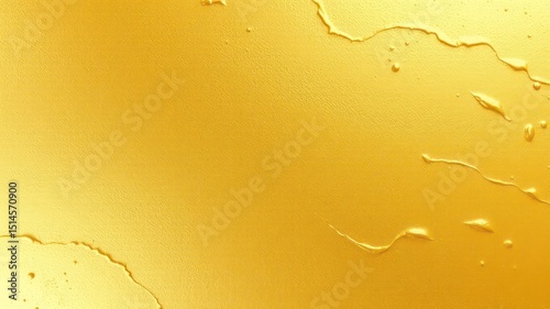 Golden Liquid Texture with Smooth Flowing Splashes and Droplets, Ideal for an Opulent Background Design