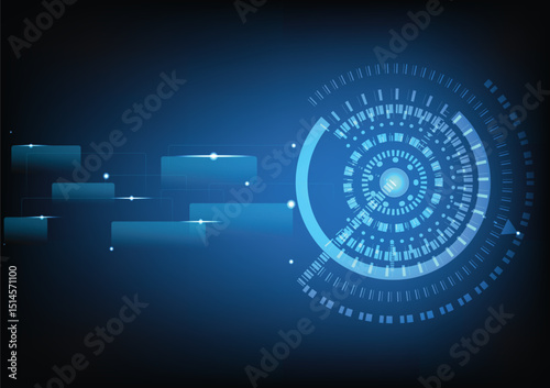 Circle abstract technology futuristic illustraton design. Concept of tech connect communication network, innovation intrface, science and cyberspace graphic glow element, engineering system high tech.