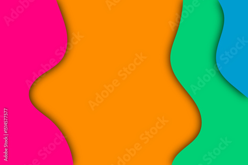 Colorful Abstract Layered Paper Cut Backgrounds Collection. Colorful Modern 3D Fluid Shapes, Wavy Patterns, Creative Geometric Art Templates for Posters, Banners, Presentations, and Web Design.