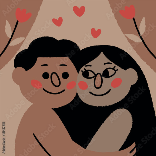 Valentine's Day Lovers Vector Artwork