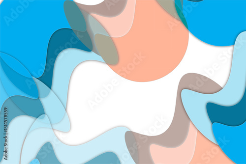 Colorful Abstract Layered Paper Cut Backgrounds Collection. Colorful Modern 3D Fluid Shapes, Wavy Patterns, Creative Geometric Art Templates for Posters, Banners, Presentations, and Web Design.