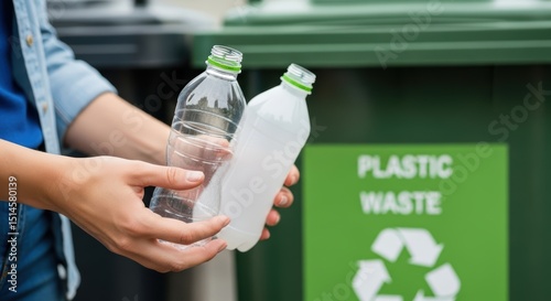 Person Holding Plastic Bottles Ready to Recycle