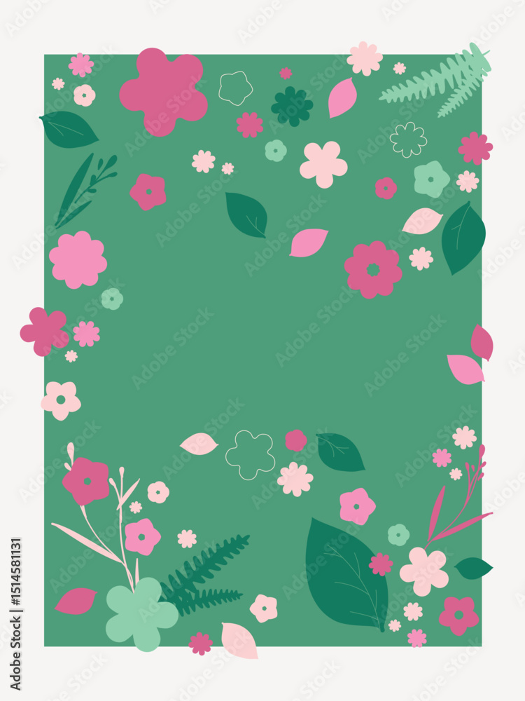 Affiche herbier botanique vectorielle et personnalisable. illustration, impression. Cadre. Décoration. Saisons. Fleuriste. Floraliste. Botaniste. Customiser. Diy. fête des jardins, fête des plantes
