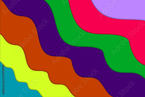 Colorful Abstract Layered Paper Cut Backgrounds Collection. Colorful Modern 3D Fluid Shapes, Wavy Patterns, Creative Geometric Art Templates for Posters, Banners, Presentations, and Web Design.