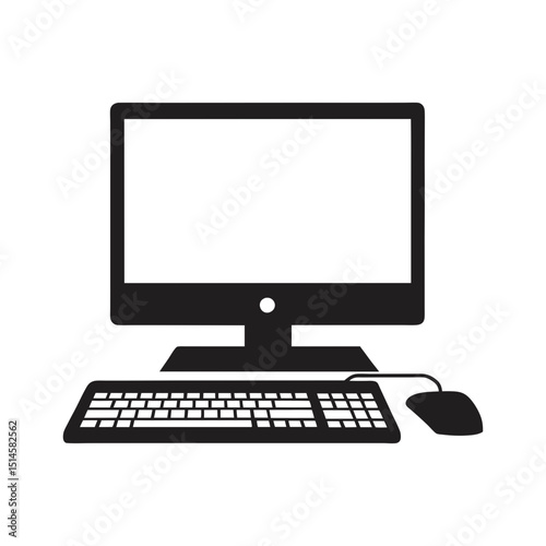 desktop computer vector art