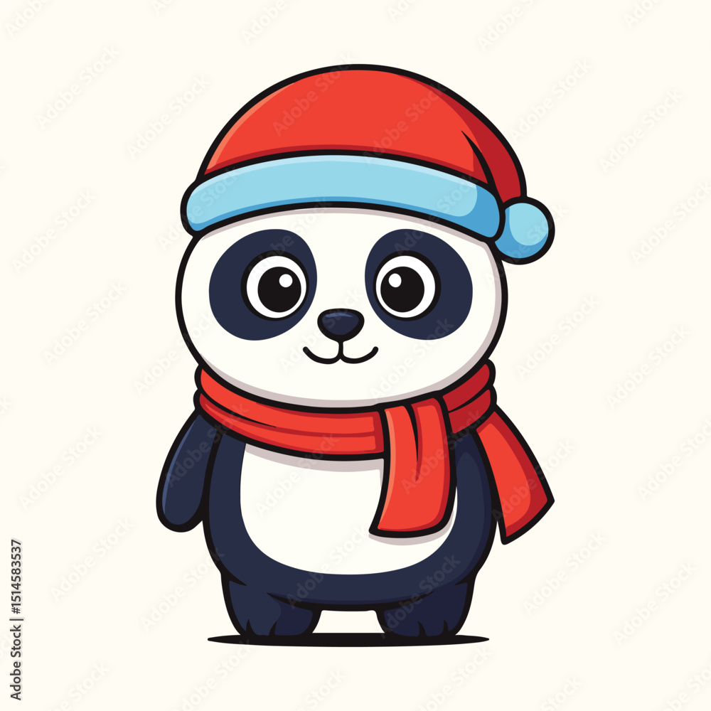 A Cute cartoon panda holding