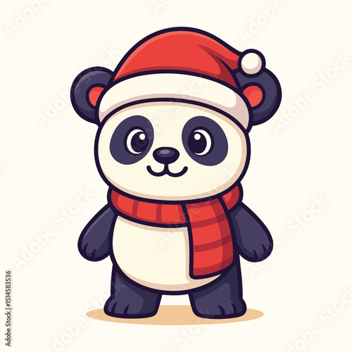 A Cute cartoon panda holding