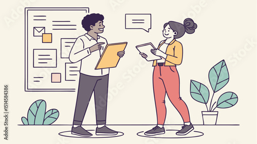 man and woman in the office