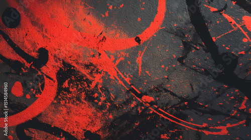editorial spread on color psychology | abstract transcendence | energetic tension | orchestral red-black | musical equilibrium | celestial glyphs | rhythmic line clusters | form disintegration |