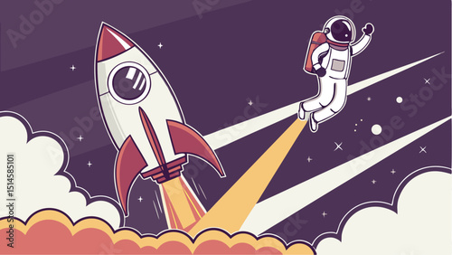 space rocket vector illustration