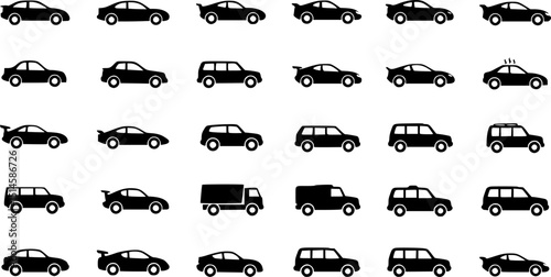 car black and white icon.illustration of a car