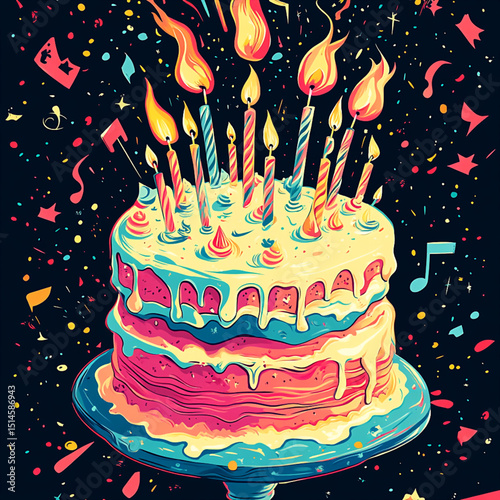 Creatorbirthday element vector generative AI