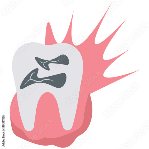 illustration of a lion head mouth woman design smile flat icon 
