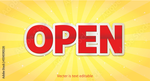 "OPEN" Vecter data is text editable アピアランス編集可能