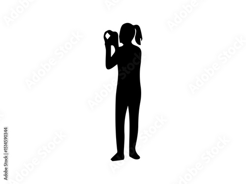 silhouette of a woman taking a photo