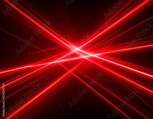 Red laser beams intersecting