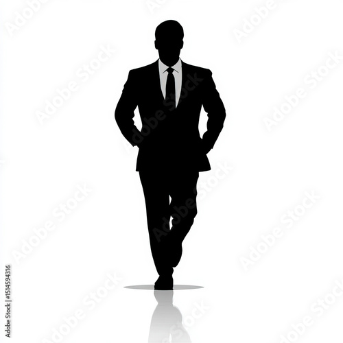 business man running silhou...