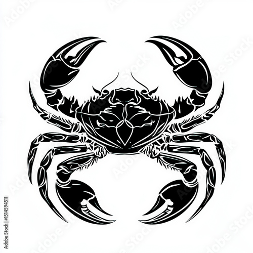 crab silhouette , black and...