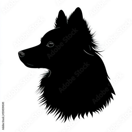 dog head silhouette , black...