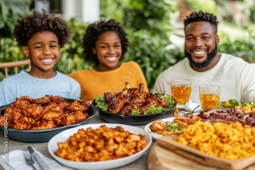 Family Eating Barbecue