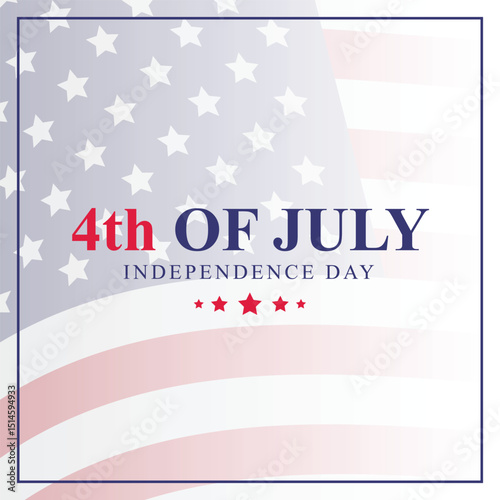 4th of July Celebration Template Elegant USA Flag Design