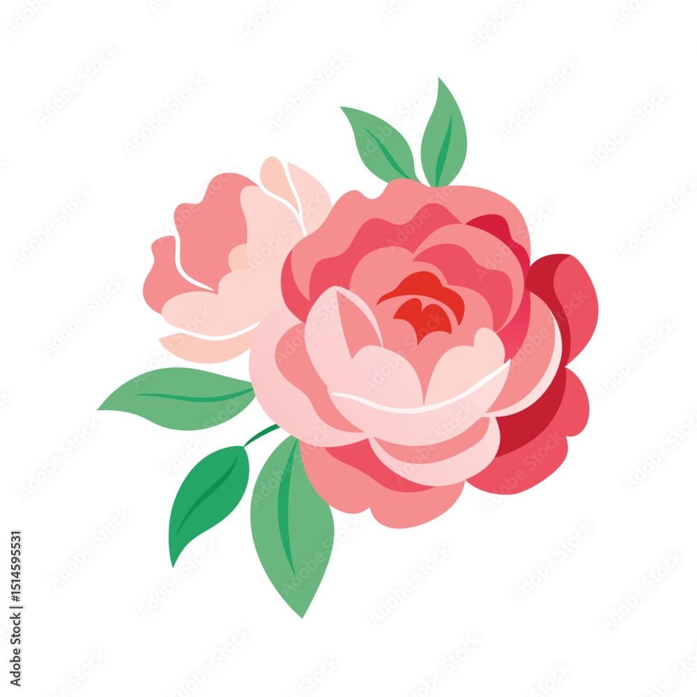 pink rose with leaves pink rose with leaves