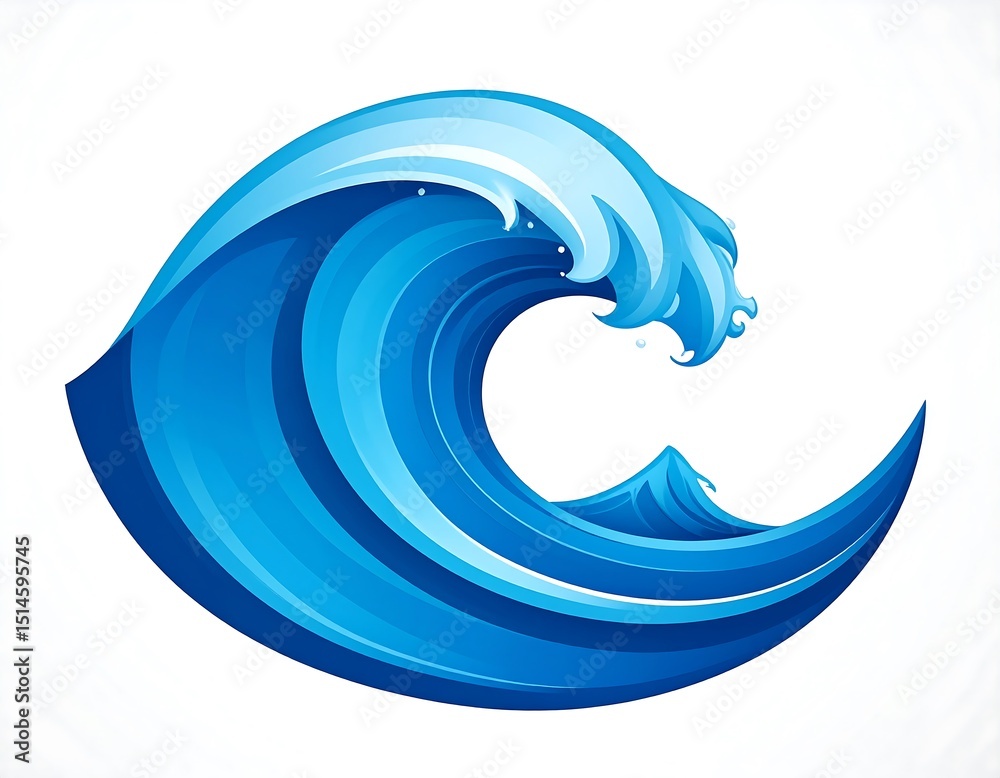 Naklejka premium Abstract blue ocean wave graphic