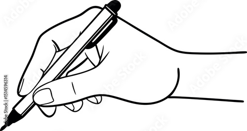 Ballpoint Pen Held by Hand Vector