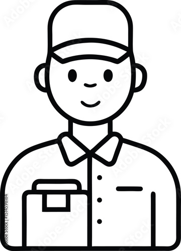 Professional Delivery Man with Package: Express Courier and Door-to-Door Service