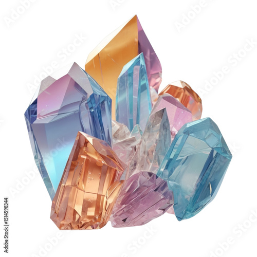 Vibrant Cluster of Colorful Crystals A Stunning Gemstone Collection