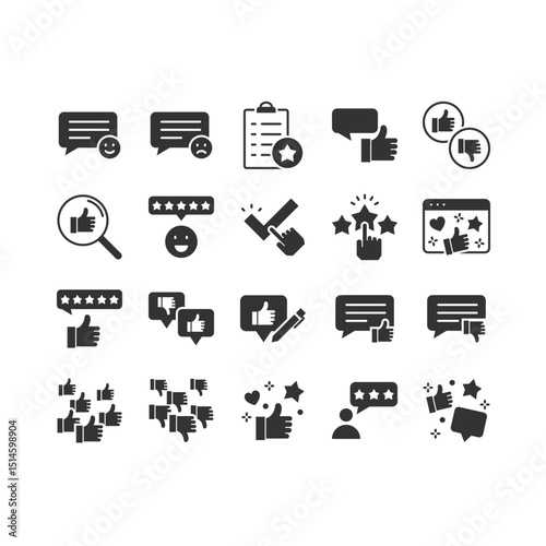 Set of feedback icons, customer experience