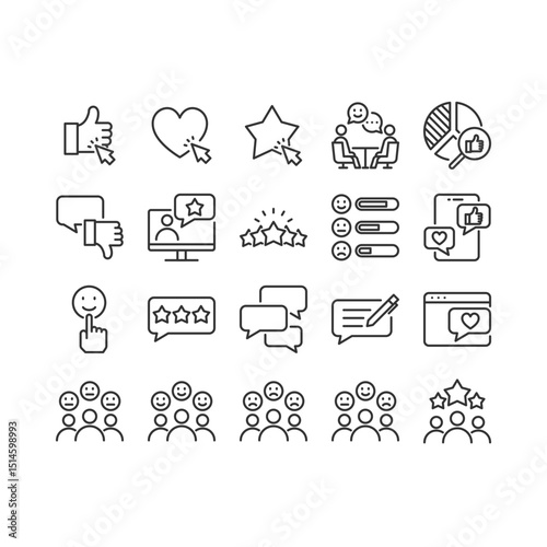 Set of feedback icons, customer experience