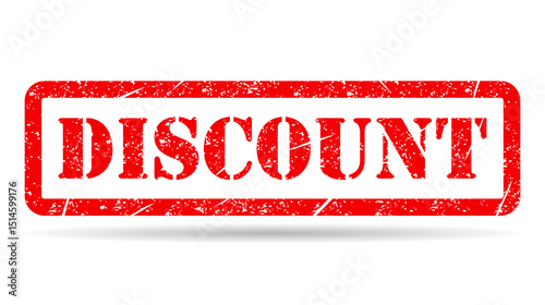Discount stamp shadow symbol, label sticker sign button, text banner vector illustration