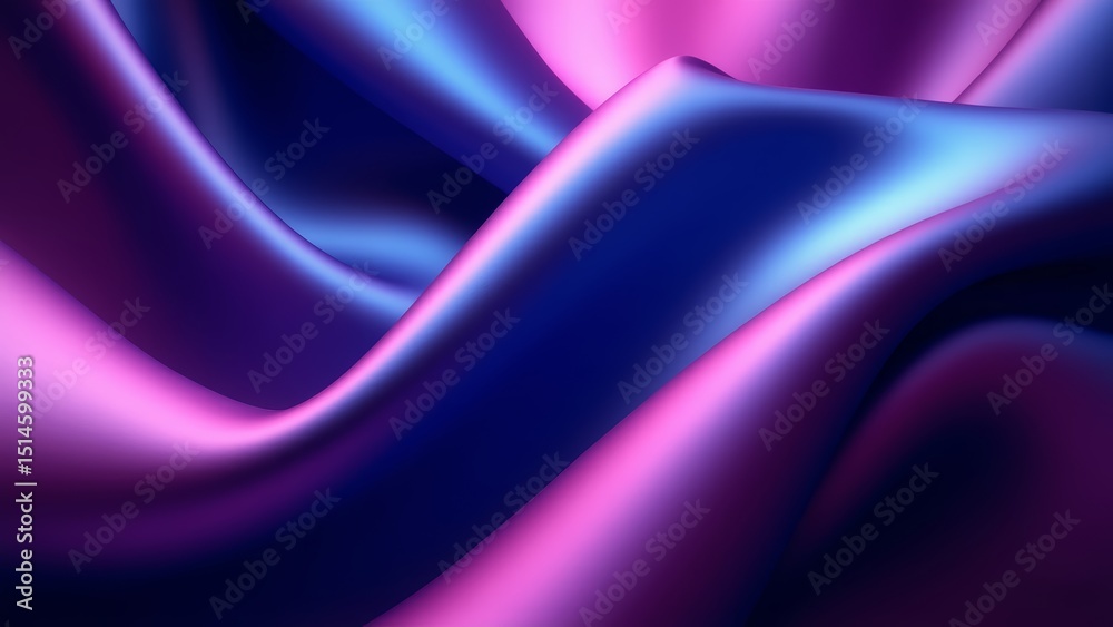 Obraz premium Abstract Purple and Blue Silk Fabric Texture Luxurious Draped Waves